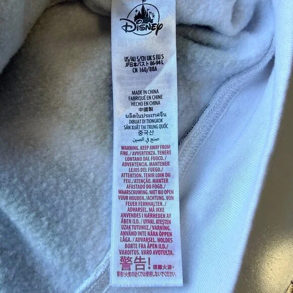 Disney Sweatshirt Womens Small Gray Black Cotton Blend Halloween Crew Neck - Picture 6 of 10